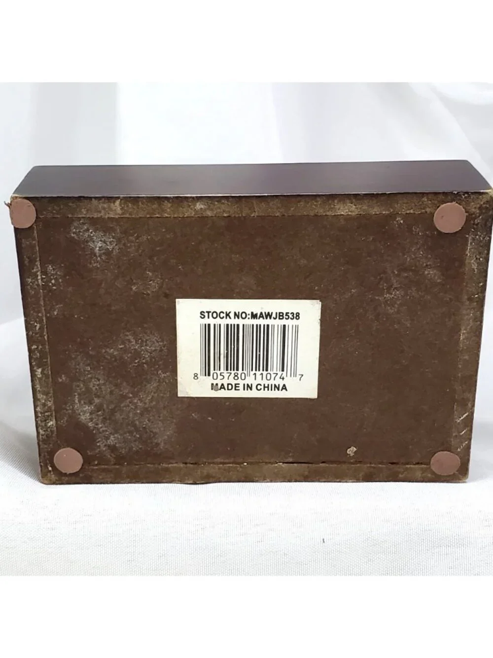 Mahogany Wooden Jewelry Box Floral Marquetry Inly with Mirror 5x3.25 inches